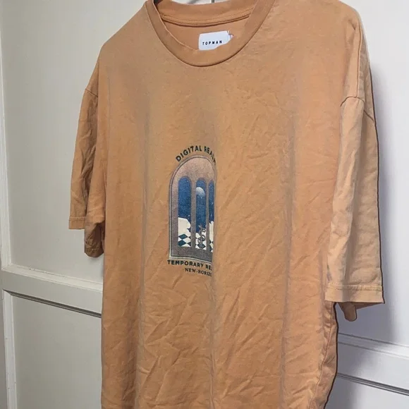 Topman Medium Apricot Graphic Digital Realm Short Sleeve Tee - Picture 12 of 14
